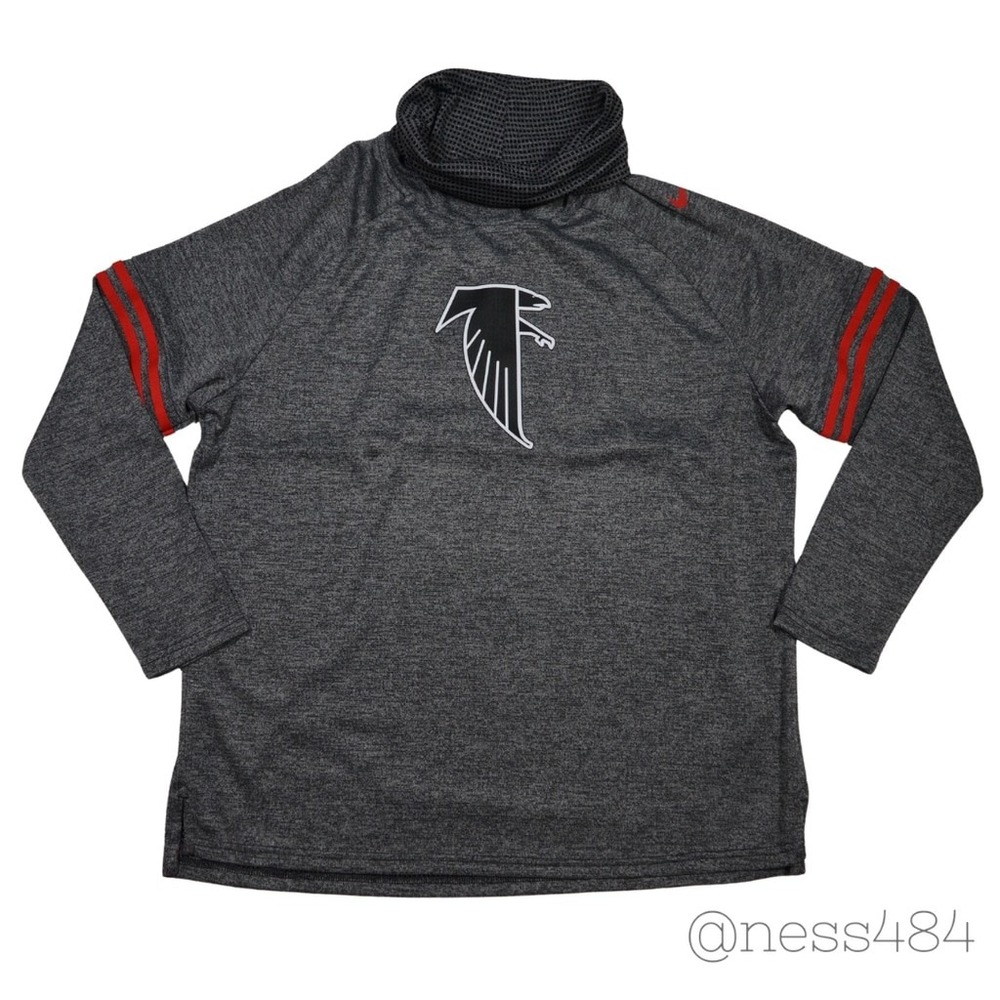 Nike NFL Atlanta Falcons Womens XL Gray Dri-Fit‎ Cowl Neck Pullover Top